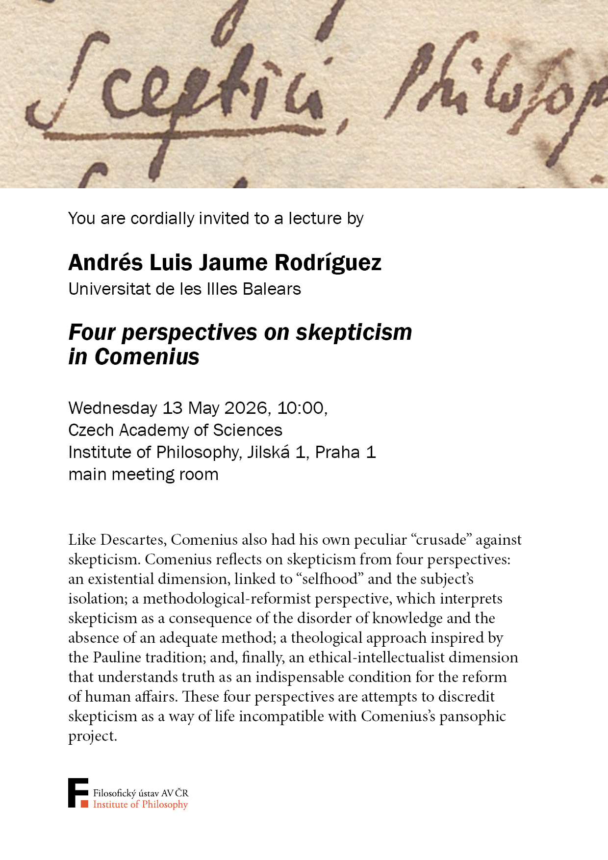 Jaumé lecture lecture 13.5.2026