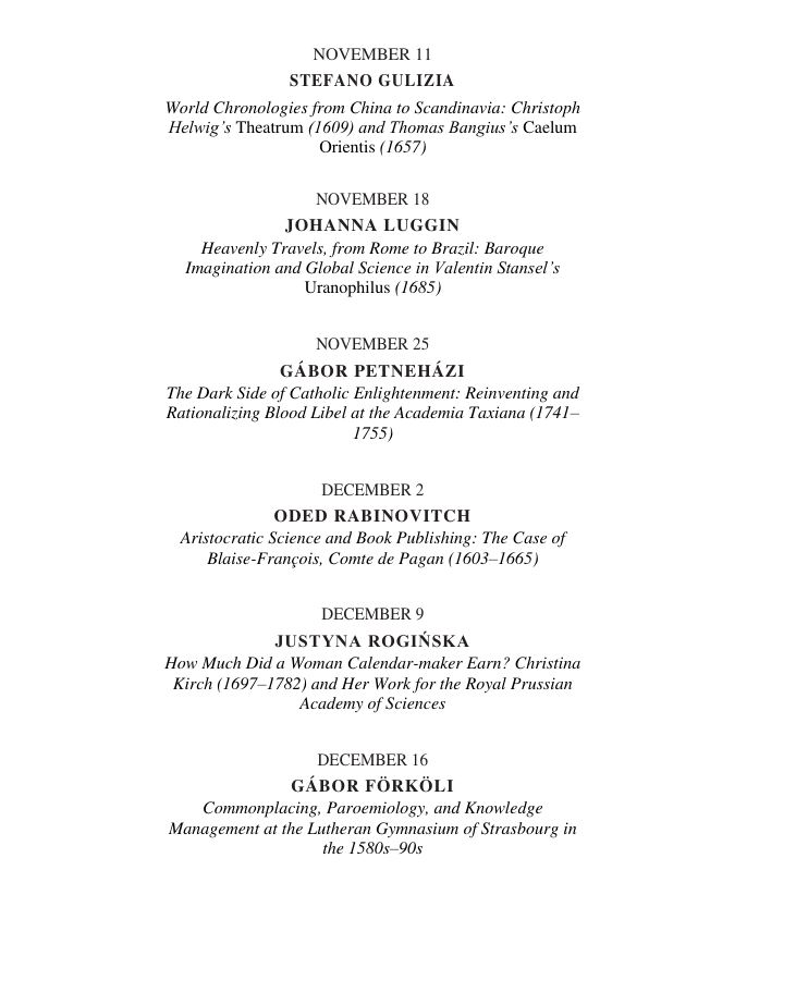 Online Seminar History of Scholarship and the Global Imagination Fall 2024 Stránka 3