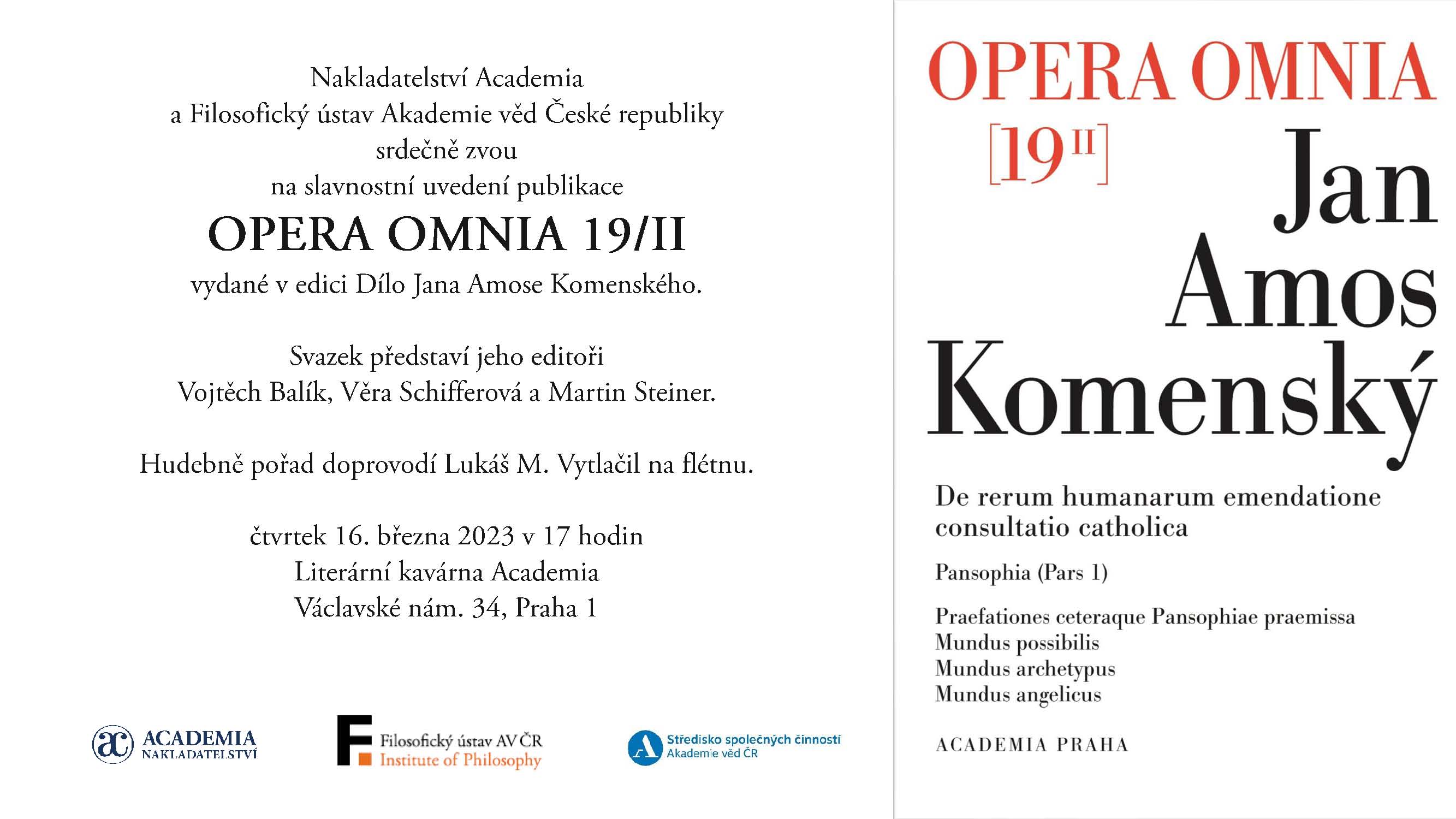 pozvánka Opera omnia 19 II